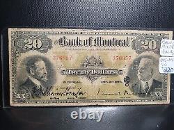 1914 Bank Of Montreal $20 Banknote, Good