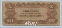 1916 Philippine National Bank 10 Pesos Circulating Note Serial # 78738A Rare