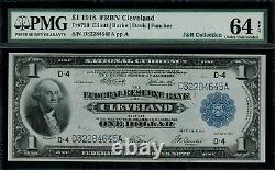 1918 $1 Federal Reserve Bank Note Cleveland FR-720 Graded PMG 64 EPQ