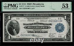 1918 $1 Federal Reserve Bank Note Philadelphia FR-717 Graded PMG 53 About Unc