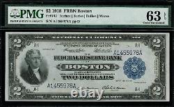 1918 $2 Federal Reserve Bank Note Boston Battleship FR-747 PMG 63 EPQ