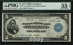 1918 $5 Federal Reserve Bank Note Cleveland FR-787 Graded PMG 55 EPQ