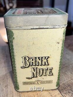 1920s Bank Note Banknote Cigar Tin (Tobacco) RARE Exceptional Preservation