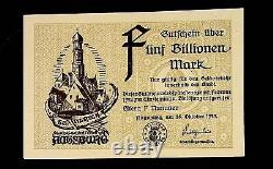 1923 Germany AUGSBURG 5 Trillion / 5.000.000.000.000 Mark Banknote UNC
