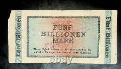 1923 Germany HATTINGEN RUHR 5 Trillion / 5.000.000.000.000 Mark Banknote