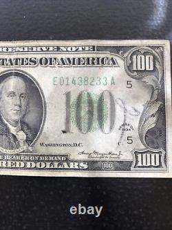 1934 $100 Federal Reserve Bank Note. E01438233A