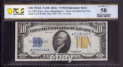 1934 A $10 Silver Certificate Star Note North Africa Fr. 2309 Pcgschoice Au 58