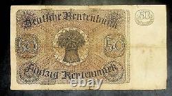 1934 Germany 50 Rentenmark Banknote