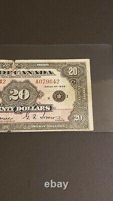1935 Canada $20. RARE Banknote & Small Seal. English Version