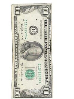 1950 $100 bill. Benjamin Franklin. Chicago, IL D Legal Federal Reserve Note