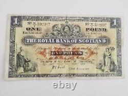 1952 Royal Bank of Scotland Ltd £1 One Pound Note Banknote circulated