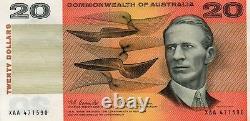 1966 Australia Coombs/Wilson $20 1st PREFIX XAA CRISP gEF/aUNC Note CUT ERROR