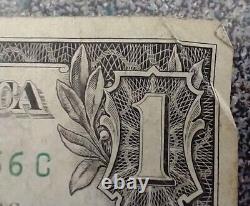 1969 C $1 Large Ink Smear on Obverse left Error Federal Reserve Bank Note Bill