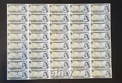 1973 Canada $1 UNCUT SHEET. Very Very RARE BAX Replacement Banknotes