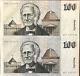 1985 Australia $100 Fraser/Cole One Hundred Dollar Consecutive Unc Notes R609