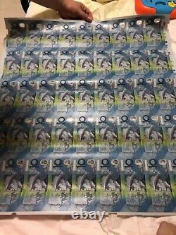 1999 Australia $10 Dollars polymers Uncut Sheet of 45pc banknote