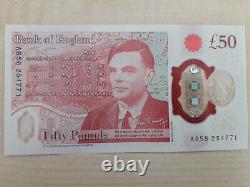 1ST RUN Series A New Polymer UNC Plastic £50 Fifty Pound Bank of England Note