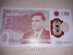 1ST RUN Series A New Polymer UNC Plastic £50 Fifty Pound Bank of England Note