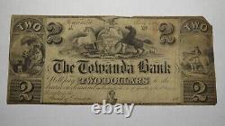 $2 1841 Towanda Pennsylvania PA Obsolete Currency Bank Note Bill! Towanda Bank