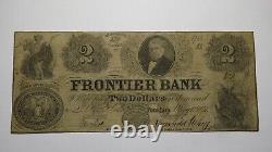 $2 1851 Potsdam New York NY Obsolete Currency Bank Note Bill The Frontier Bank