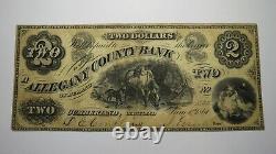 $2 1861 Cumberland Maryland MD Obsolete Currency Bank Note Bill! Allegany County