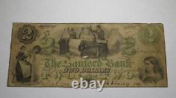 $2 1861 Sanford Maine ME Obsolete Currency Bank Note Bill! The Sanford Bank