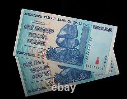 2 x Zimbabwe 100 Trillion Dollar banknotes-About Uncirculated- money currency
