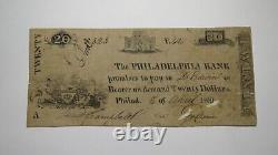 $20 1809 Philadelphia Pennsylvania Obsolete Currency Bank Note Bill Philly Bank