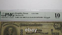 $20 1902 Franklin Texas TX National Currency Bank Note Bill Ch. #7838 VG10 PMG