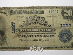 $20 1902 Wilmington Ohio OH National Currency Bank Note Bill Charter #1997 RARE