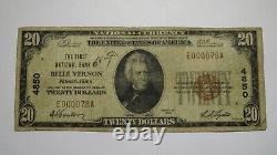 $20 1929 Belle Vernon Pennsylvania PA National Currency Bank Note Bill Ch. #4850