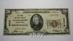 $20 1929 Canonsburg Pennsylvania PA National Currency Bank Note Bill! #4570 VF