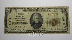 $20 1929 Dauphin Pennsylvania PA National Currency Bank Note Bill Ch #11512 FINE