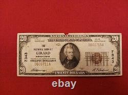 $20 1929 Girard Pennsylvania PA National Currency Bank Note Bill Ch. #7343