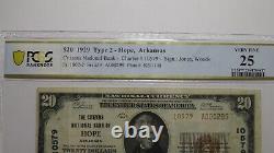 $20 1929 Hope Arkansas AR National Currency Bank Note Bill Ch. #10579 VF25 PCGS