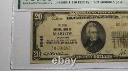 $20 1929 Marlow Oklahoma OK National Currency Bank Note Bill Ch. #9946 VF20 PMG