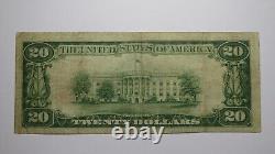 $20 1929 Menasha Wisconsin WI National Currency Bank Note Bill Charter #3724 VF