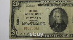$20 1929 Nowata Oklahoma OK National Currency Bank Note Bill Charter #5354 FINE