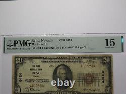 $20 1929 Reno Nevada NV National Currency Bank Note Bill Charter #8424 F15 PMG