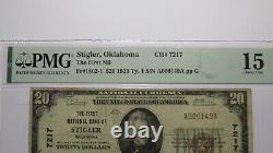 $20 1929 Stigler Oklahoma OK National Currency Bank Note Bill Ch #7217 F15 PMG
