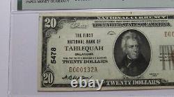 $20 1929 Tahlequah Oklahoma National Currency Bank Note Bill Ch. #5478 AU53 PMG