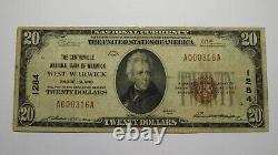 $20 1929 West Warwick Rhode Island National Currency Bank Note Bill Centreville
