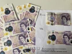 £20 note, Fake money, Realistic. Not real currency. £1,000 Bundle