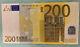 200 euro banknote 2002 Prefix-X Germany Draghi Sign and Duisenberg sign