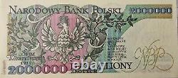 2000000 zl Paderewski Polish banknote with an error Poland 1992 UNC