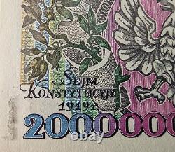 2000000 zl Paderewski Polish banknote with an error Poland 1992 UNC