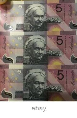 2001 Australia federation 5 Dollars polymers Uncut Sheet of 40pc banknote