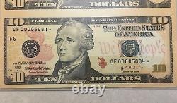 2004a $10 Atlanta Star Sheet Of 4 Banknotes, Pcgs Superb Gem New 68 Ppq