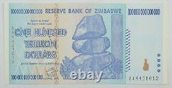 2008 100 TRILLION DOLLARS ZIMBABWE BANKNOTE AA P-91 GEM Unc Note Currency