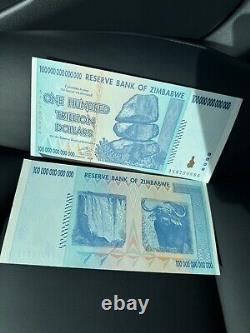 2008 100 TRILLION DOLLARS ZIMBABWE BANKNOTE X10 PCSAA P-91 GEM Unc Note Currency